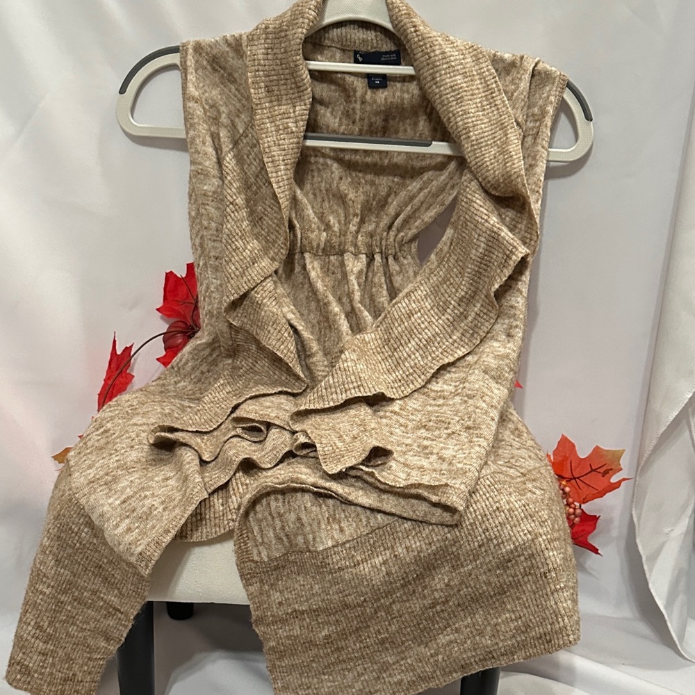 GAP Women's Beige Open-Front Cardigan
